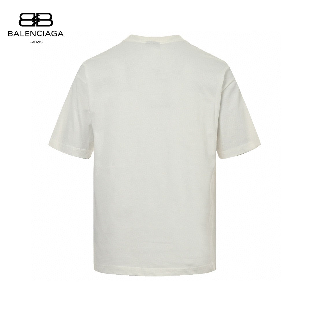 Balenciaga Blue Logo T-shirt (white) Unisex Streetwear Limited Edition - The Balenciaga Blue Logo T-Shirt in white is a fresh and modern take on classic