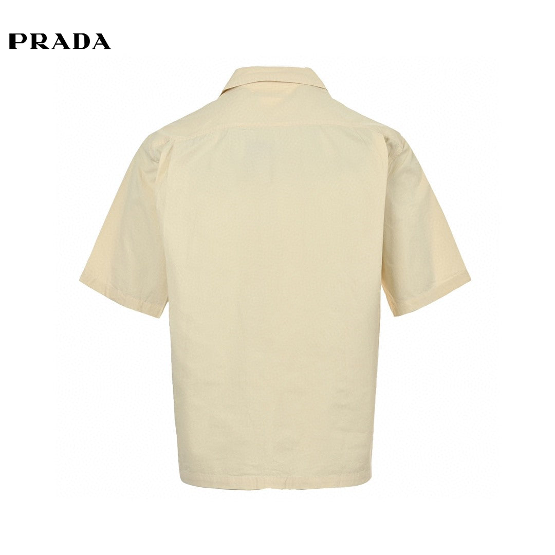 Prada Short-sleeve Button-up Shirt - Red Unisex Streetwear Limited Edition - This Prada Short-Sleeve Button-Up Shirt is the epitome of effortless sophistication. Made from premium cotton,