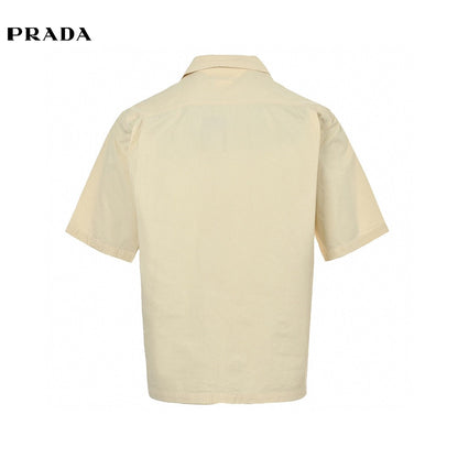 Prada Short-sleeve Button-up Shirt - Red Unisex Streetwear Limited Edition - This Prada Short-Sleeve Button-Up Shirt is the epitome of effortless sophistication. Made from premium cotton,