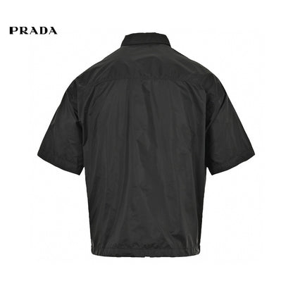 Prada Short-sleeve Jacket - Black Unisex Streetwear Limited Edition - This Prada jacket features a stylish design with a black color. It includes a full-zip