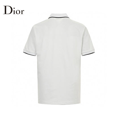 Dior Polo Shirt - White Unisex Streetwear Limited Edition - This Dior polo shirt features a classic design with a white color and black trim
