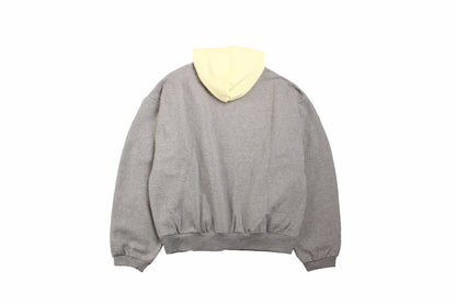 Fear Of God Essentials Hoodie - Grey With Hood - Yellow Unisex Streetwear Limited Edition - This grey Fear of God Essentials hoodie features a subtle 'ESSENTIALS FEAR OF GOD' logo