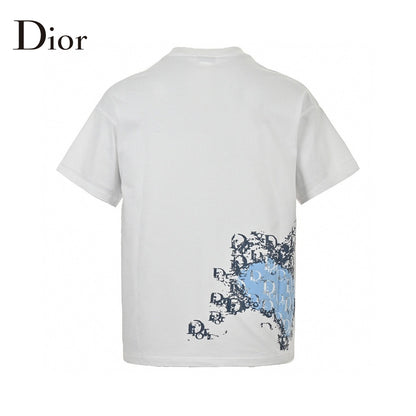 Dior Monogram Motif T-shirt (white) Unisex Streetwear Limited Edition - Elevate your casual wardrobe with the Dior Monogram Motif T-Shirt in white. This stylish tee