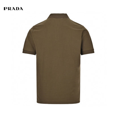 Prada Classic Olive Polo Shirt - Green Unisex Streetwear Limited Edition - This Prada polo shirt features a timeless design in a sleek olive green color. With