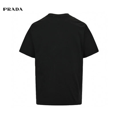 Prada Milano Logo T-shirt - Black Unisex Streetwear Limited Edition - This Prada t-shirt features the iconic Prada Milano logo on the chest, set against a