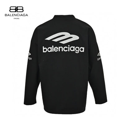 Balenciaga Long Sleeve Logo Shirt - - Black Unisex Streetwear Limited Edition - This Balenciaga shirt features a black design with bold white logo graphics on the chest