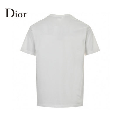 Dior Christian Dior Graphic T-shirt - White Unisex Streetwear Limited Edition - This Dior t-shirt features a bold graphic design with 'Christian Dior' text and star-like elements.