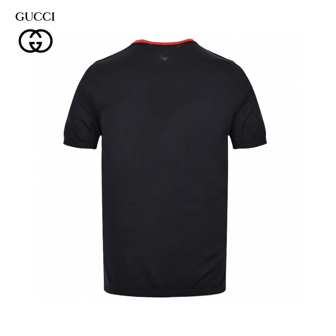 Gucci Cherry Embroidered T-shirt Unisex Streetwear Limited Edition - The Gucci Cherry Embroidered T-Shirt combines playful design with luxury craftsmanship. This black tee features