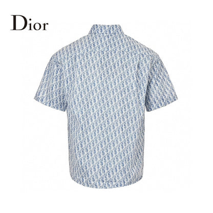Dior Monogram Print Shirt - White Unisex Streetwear Limited Edition - This Dior shirt features an all-over monogram print in shades of blue and white, giving