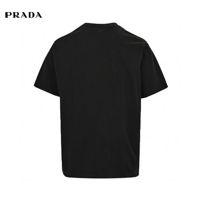 Prada Milano Emblem T-shirt - Black Unisex Streetwear Limited Edition - This Prada t-shirt features a classic design with the Prada Milano logo and a white