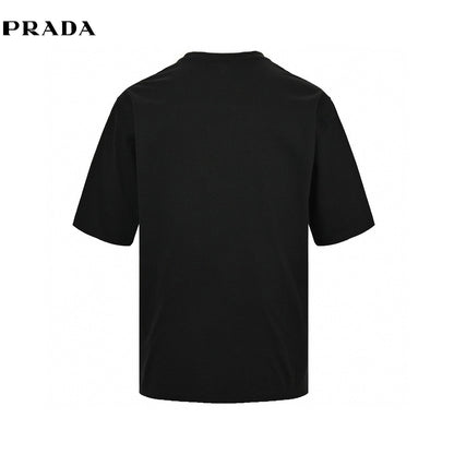 Prada Pop Art Logo T-shirt (black) Unisex Streetwear Limited Edition - The Prada Pop Art Logo T-Shirt in black features a playful and colorful design inspired