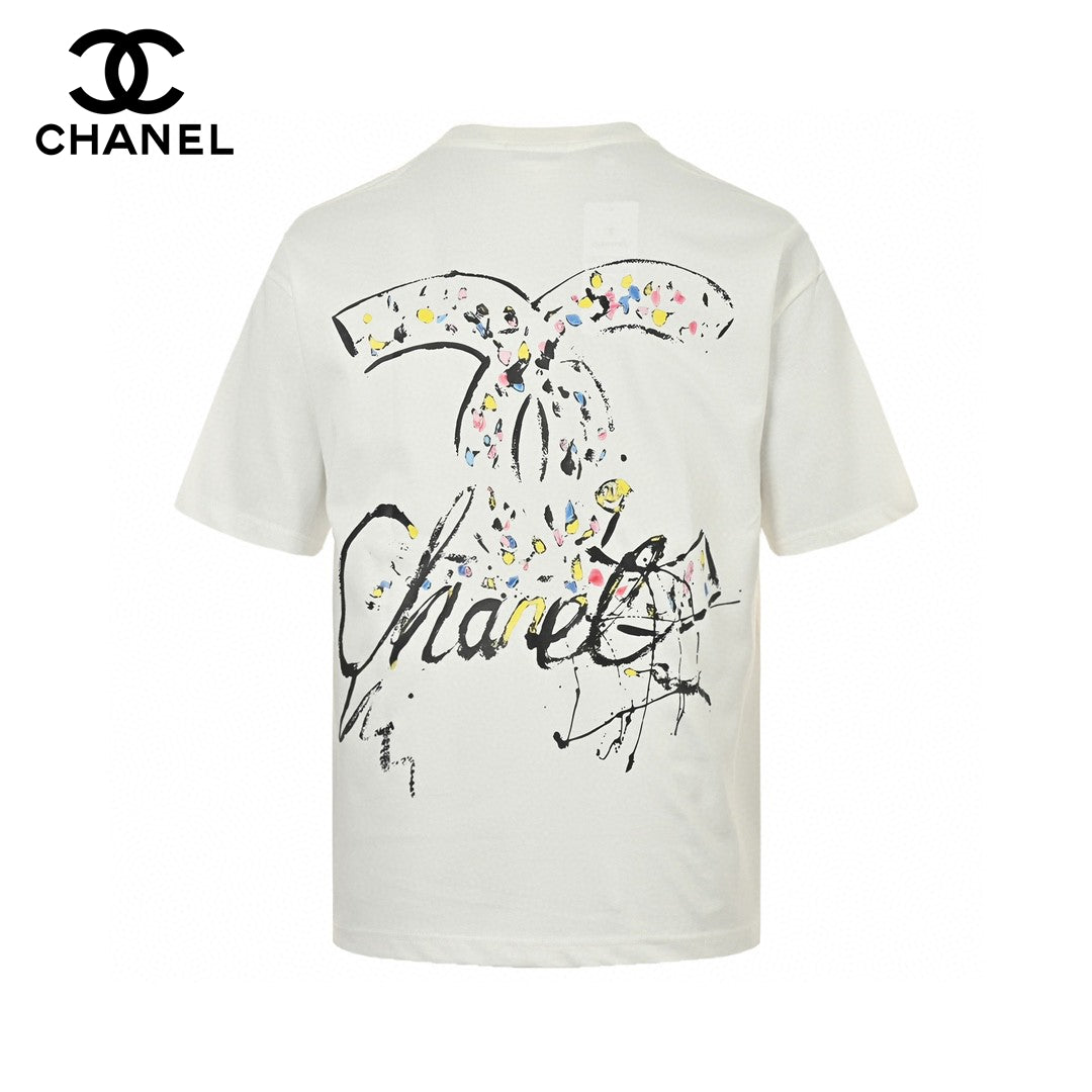 Chanel Signature Logo T-shirt - White Unisex Streetwear Limited Edition - This Chanel t-shirt features a small, elegant signature logo on the chest, adding a touch