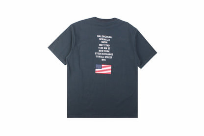 Balenciaga Nyse Logo T-shirt - White Unisex Streetwear Limited Edition - This dark gray Balenciaga t-shirt features the iconic NYSE logo, presenting a unique fusion of