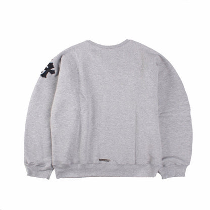 CHROME Hearts Cross Patch Sweatshirt - Grey Unisex Streetwear Limited Edition