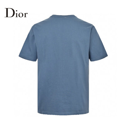 Dior Classic Logo T-shirt (blue) Unisex Streetwear Limited Edition - The Dior Classic Logo T-Shirt in blue is a timeless piece that embodies simplicity and