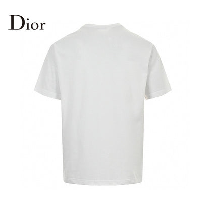 Dior Embroidered Cd Logo T-shirt (white) Unisex Streetwear Limited Edition - The Dior Embroidered CD Logo T-Shirt in white offers a refined blend of luxury and
