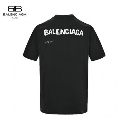 Balenciaga T-shirt - Black Unisex Streetwear Limited Edition - This Balenciaga t-shirt features a sleek black design. The front showcases a unique graphic with