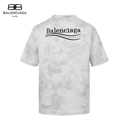 Balenciaga Tie-dye Logo T-shirt (white) Unisex Streetwear Limited Edition - The Balenciaga Tie-Dye Logo T-Shirt in white is a contemporary and chic piece, perfect for