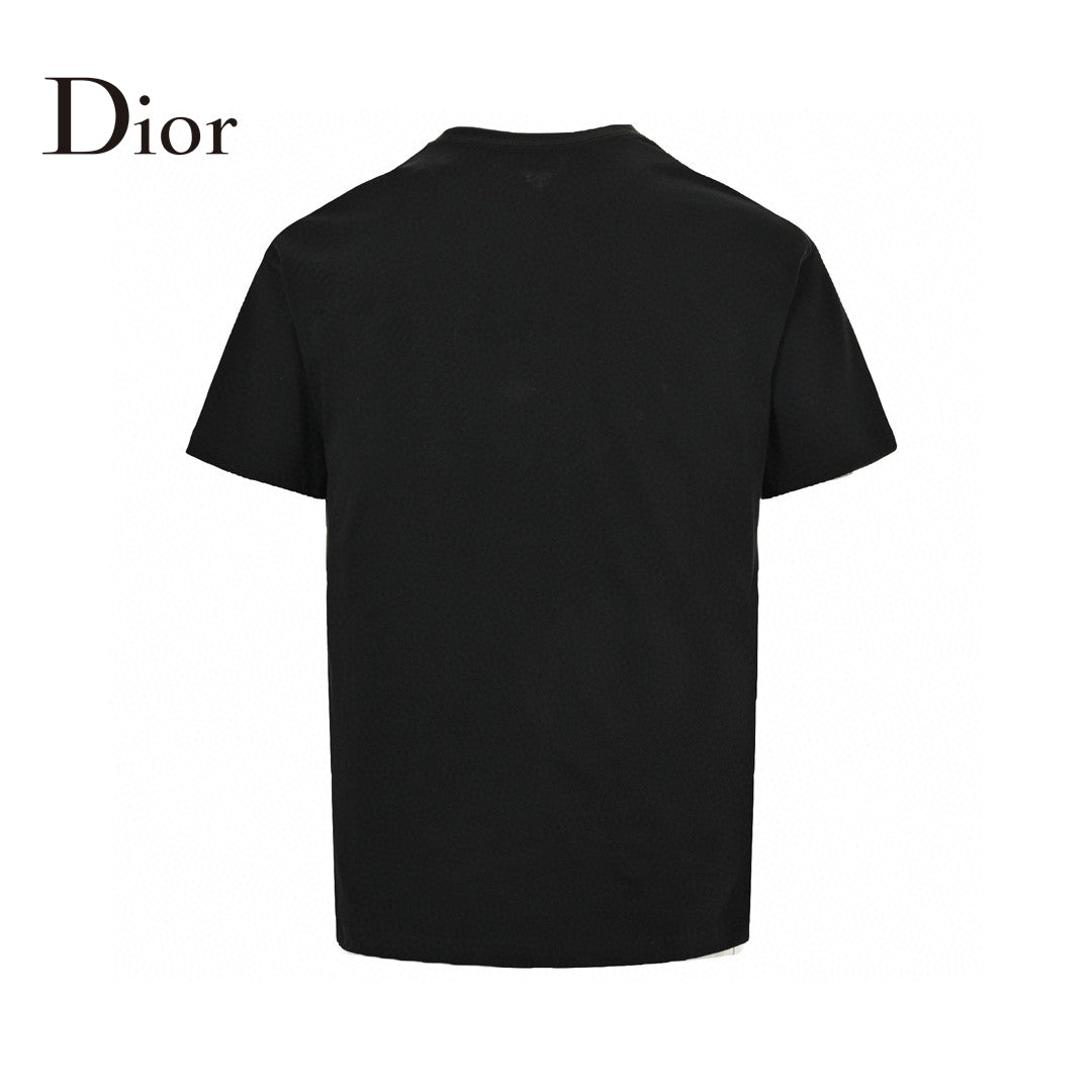 Dior Christian Dior Graphic T-shirt - Black Unisex Streetwear Limited Edition - This Dior t-shirt features a bold graphic design with 'Christian Dior' text and star-like elements.