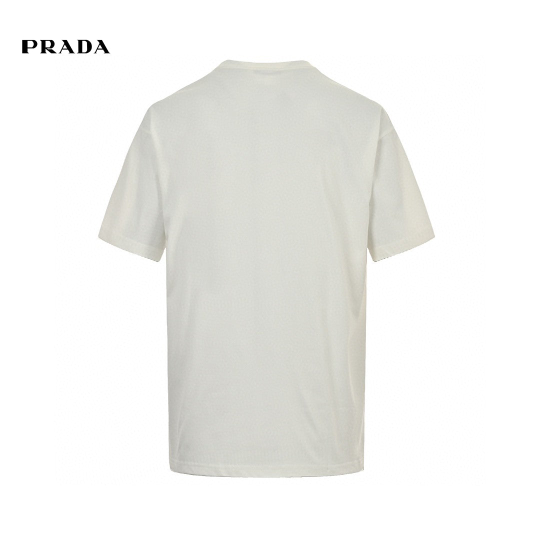 Prada Milano Emblem T-shirt - White Unisex Streetwear Limited Edition - This Prada t-shirt features a classic design with the Prada Milano logo and an emblem