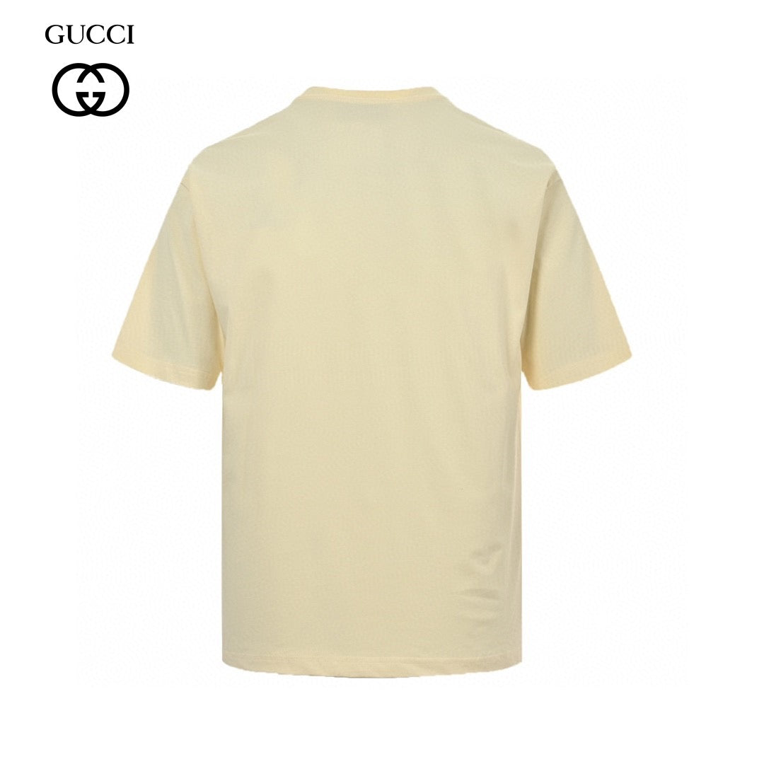 Gucci Cartoon Cow Logo T-shirt (cream) Unisex Streetwear Limited Edition - The Gucci Cartoon Cow Logo T-Shirt in cream is a fun and playful piece that