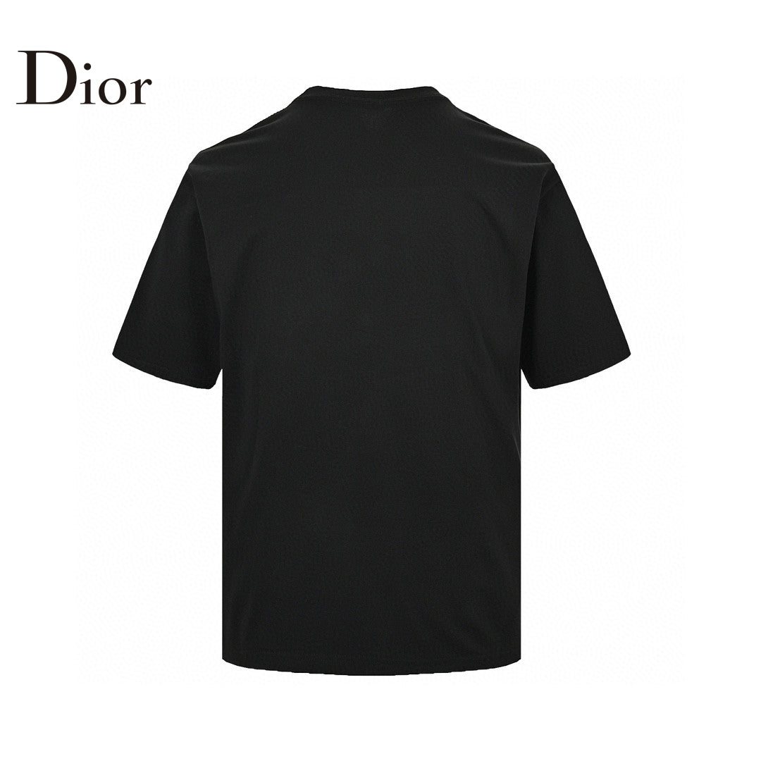 Camiseta Dior con logo goteando (negra)