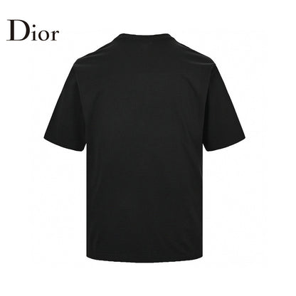 Camiseta Dior con logo goteando (negra)