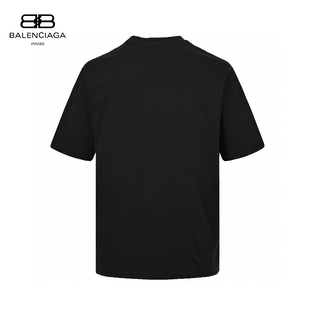 Camiseta Balenciaga con logo estampado ahumado (negra)