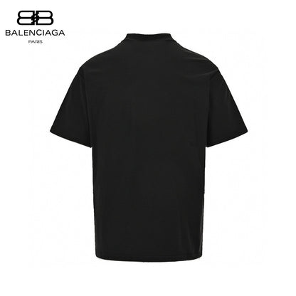 Balenciaga Reflective Logo T-shirt - Black Unisex Streetwear Limited Edition - This Balenciaga Reflective Logo Black T-Shirt features a distinctive reflective Balenciaga logo on the front,