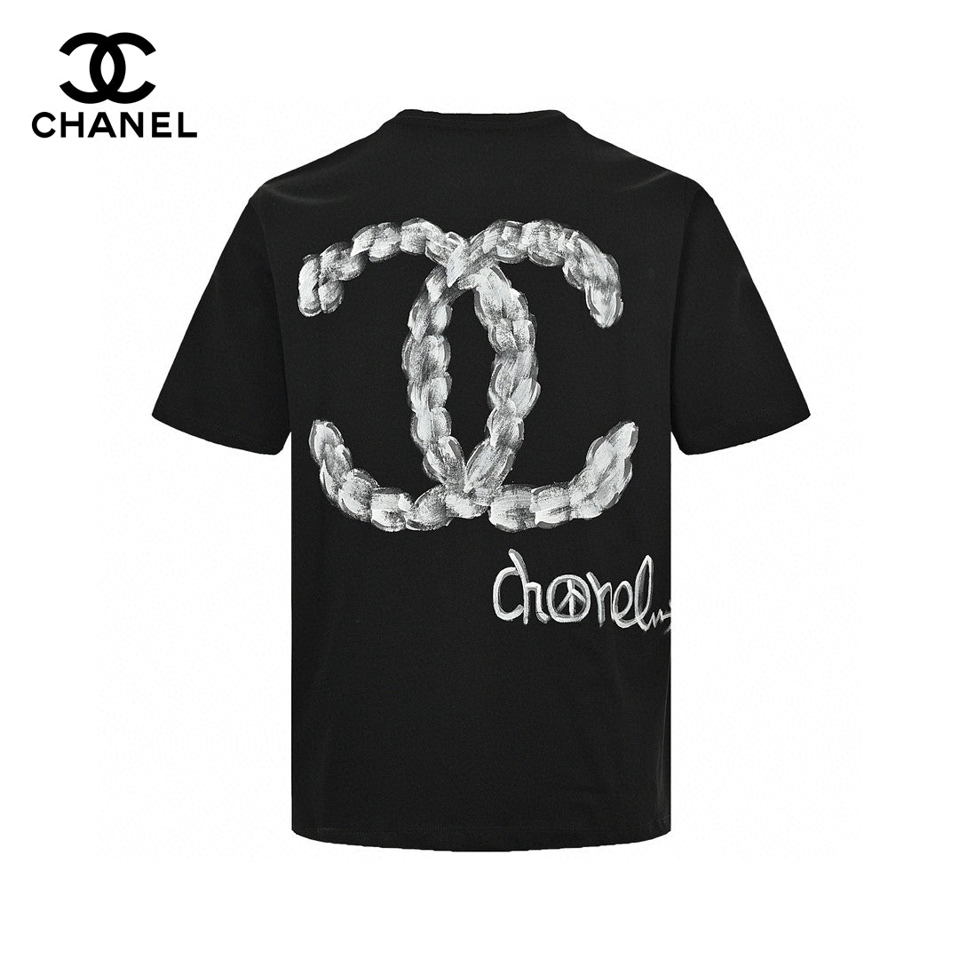 Chanel Cloud Logo T-shirt In - Black Unisex Streetwear Limited Edition - The Chanel Cloud Logo T-Shirt in black blends playful design with classic elegance. This t-shirt