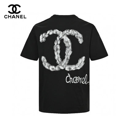 Chanel Cloud Logo T-shirt In - Black Unisex Streetwear Limited Edition - The Chanel Cloud Logo T-Shirt in black blends playful design with classic elegance. This t-shirt