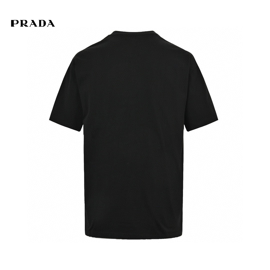 Prada Milano Black Emblem T-Shirt - detail - replica sneakers