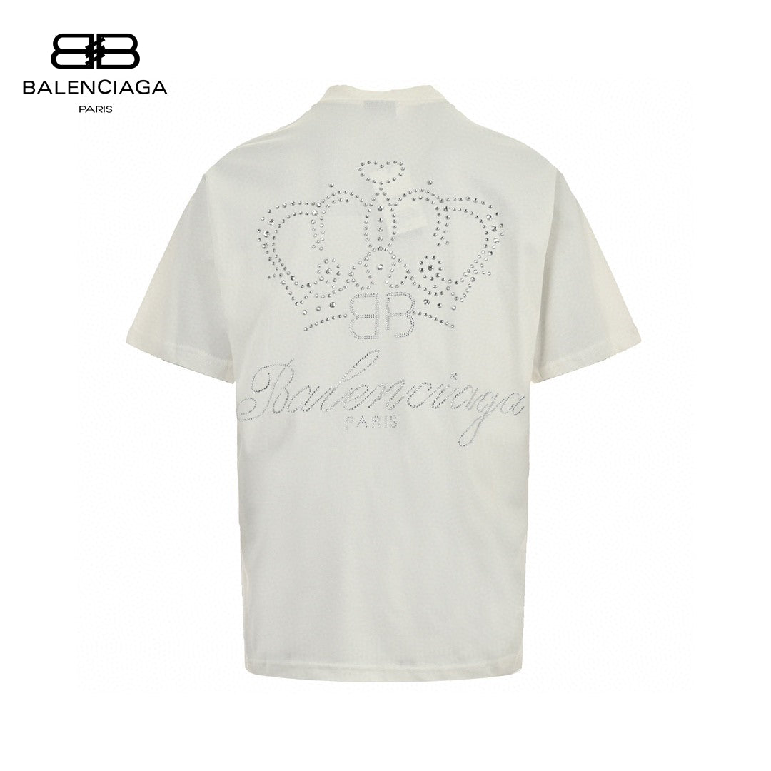 Balenciaga Plain T-shirt - White Unisex Streetwear Limited Edition - This Balenciaga Plain White T-Shirt offers a clean and minimalist design, perfect for a classic