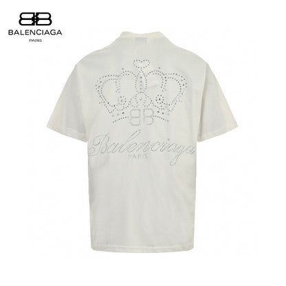 Balenciaga Plain T-shirt - White Unisex Streetwear Limited Edition - This Balenciaga Plain White T-Shirt offers a clean and minimalist design, perfect for a classic