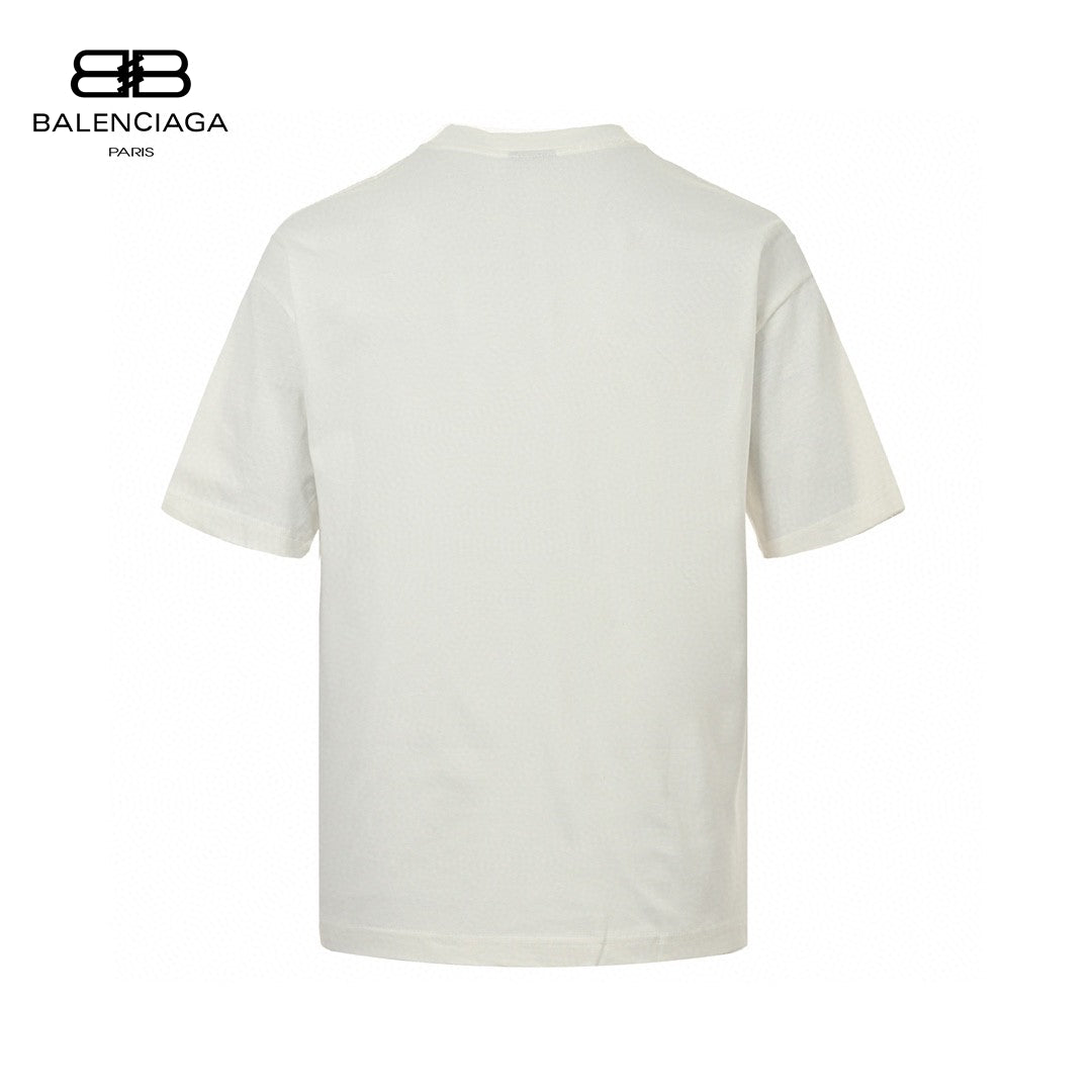 Balenciaga Smoke Print Logo T-shirt (white) Unisex Streetwear Limited Edition - The Balenciaga Smoke Print Logo T-Shirt in white is a contemporary and artistic piece that