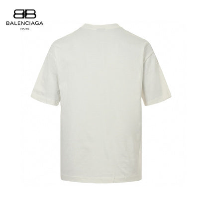 Balenciaga Smoke Print Logo T-shirt (white) Unisex Streetwear Limited Edition - The Balenciaga Smoke Print Logo T-Shirt in white is a contemporary and artistic piece that