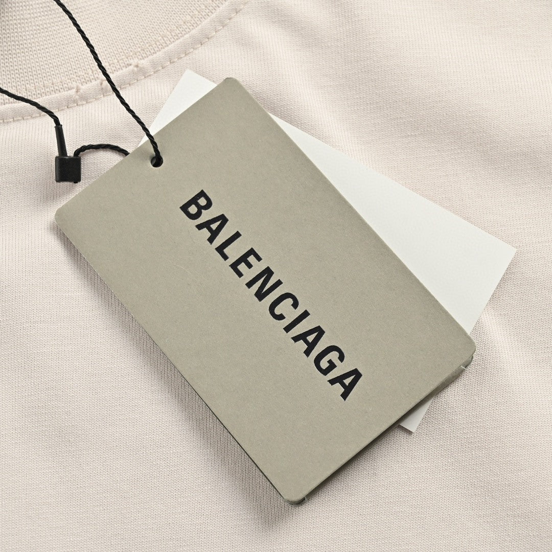 BALENCIAGA Stencil Logo T-shirt - Beige Unisex Streetwear Limited Edition