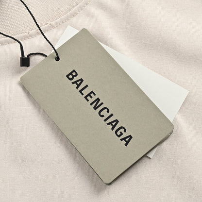 BALENCIAGA Stencil Logo T-shirt - Beige Unisex Streetwear Limited Edition