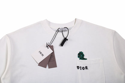 Camiseta Dior con bordado de lagarto - Blanca