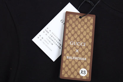 Camiseta negra GUCCI x BALENCIAGA DRIP LOGO