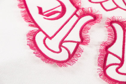 CHROME Hearts Pink Horse Shoe Logo Sweatshirt - White Unisex Streetwear Limited Edition