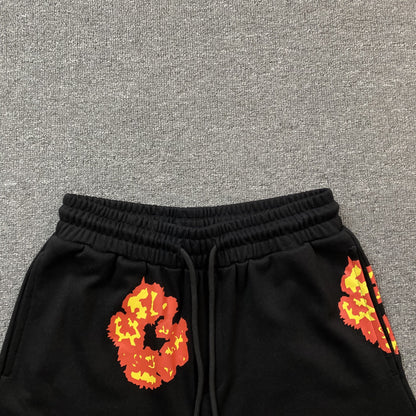 DENIM Tears - Offset Cotton Wreath Shorts - Black Unisex Streetwear Limited Edition