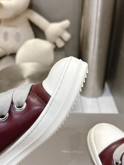 Rick Owens Burgundy Low-top Sneakers - Red Unisex Streetwear Limited Edition - **Rick Owens Burgundy Low-Top Sneakers: A Fusion of Bold Design and Superior Craftsmanship** Introducing the