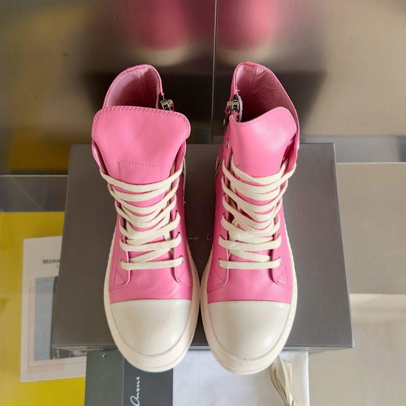 Rick Owens Hot High-top Sneakers - Pink Unisex Streetwear Limited Edition - **Rick Owens Hot Pink High-Top Sneakers: Bold Style and Premium Craftsmanship** Introducing the Rick Owens