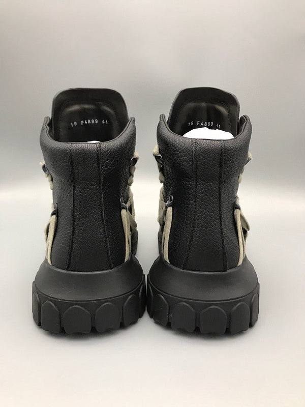 Rick Owens High-top Sneakers With Beige Straps - Black Unisex Streetwear Limited Edition - **Rick Owens Black High-Top Sneakers with Beige Straps: Avant-Garde Design and Superior Craftsmanship** Intro