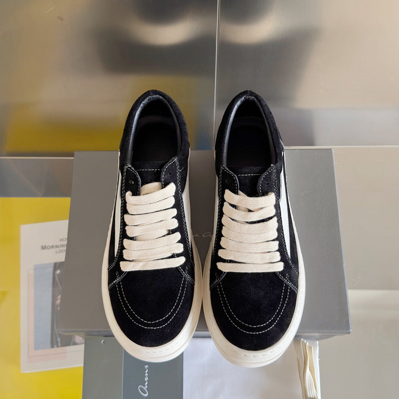 Rick Owens Suede Low-top Sneakers - Black Unisex Streetwear Limited Edition - **Rick Owens Black Suede Low-Top Sneakers: Modern Sophistication and Premium Craftsmanship** Introducing the Rick Owens
