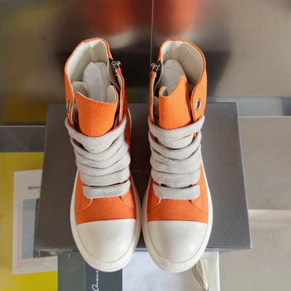 Rick Owens High-top Sneakers - Orange Unisex Streetwear Limited Edition - **Rick Owens Orange High-Top Sneakers: Vibrant Style Meets Premium Craftsmanship** Introducing the Rick Owens Orange