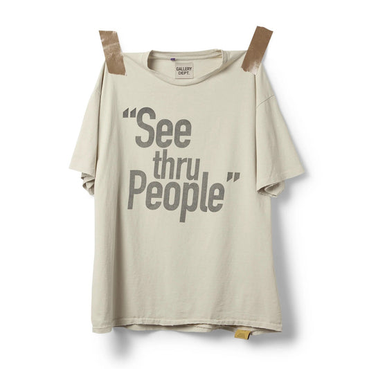 GALLERY Dept See Thru People Tee Logo T-Shirt - Red Unisex Streetwear Limited Edition - **Gallery Dept. 'See Thru People' T-Shirt** Introducing the Gallery Dept. 'See Thru People' T-Shirt, a