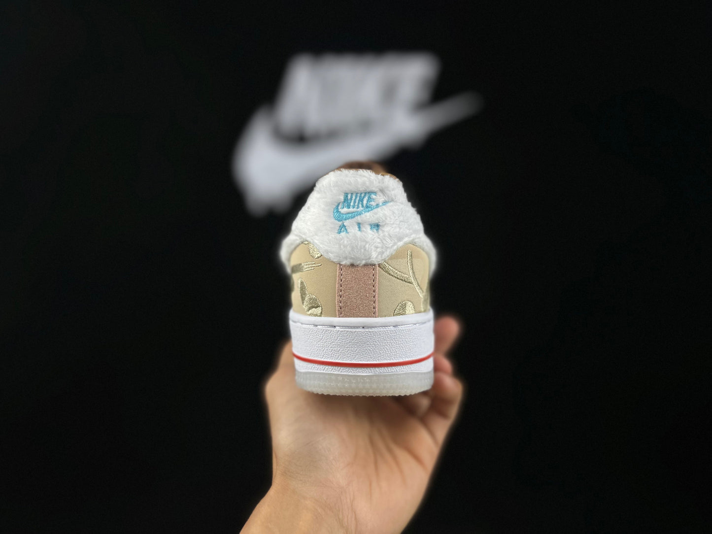 NIKE Air Force 1 'embroidered Year Of The Rabbit' Unisex Streetwear Limited Edition - Nike Air Force 1 'Embroidered Year of the Rabbit' The Nike Air Force 1 'Embroidered