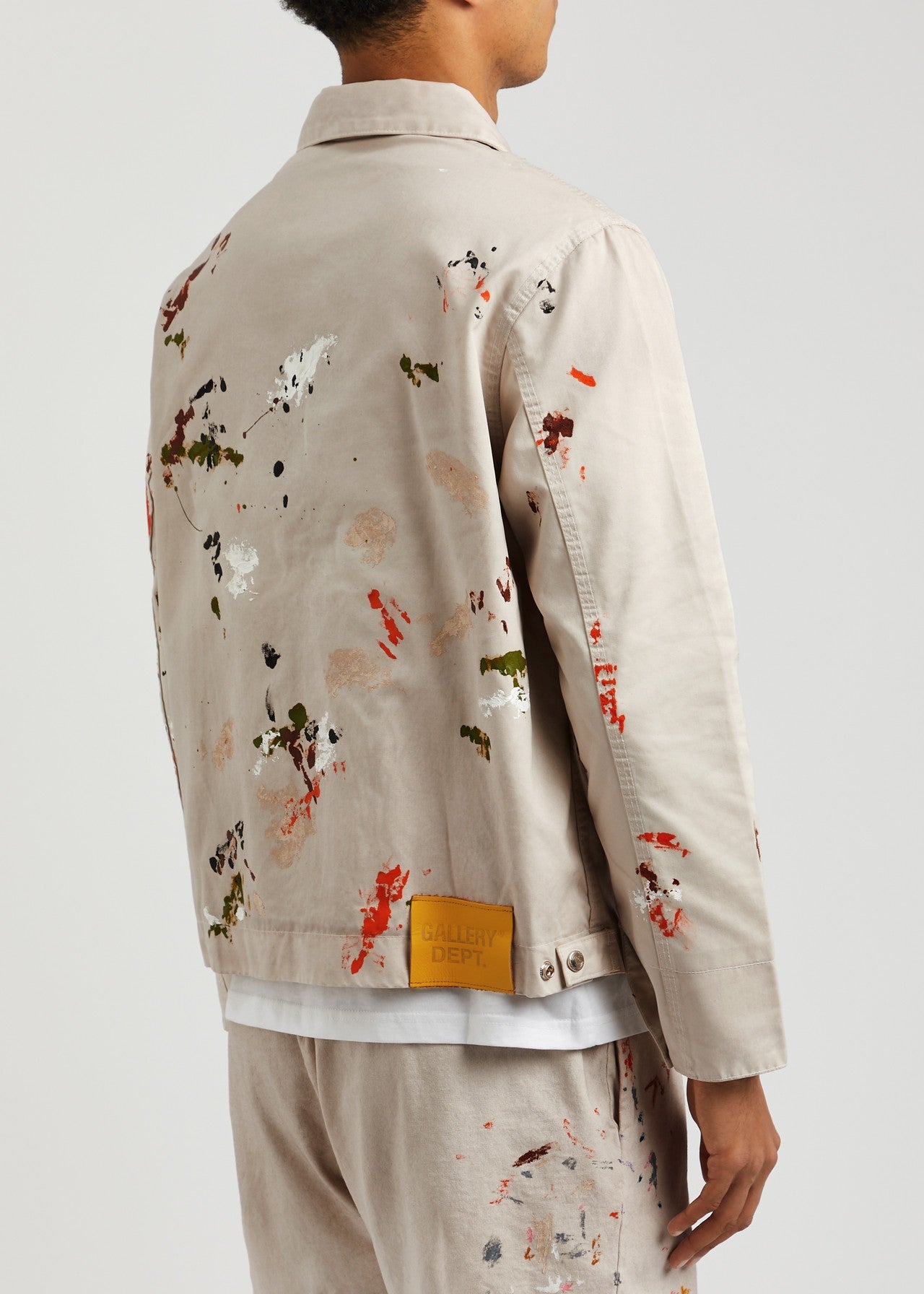 GALLERY Dept Painted Montecito Jacket - Beige Unisex Streetwear Limited Edition - **Gallery Dept. Paint Splatter Jacket: Detailed Product Description** Unveil your artistic side with the Gallery